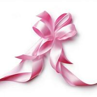 pink ribbon with white background high quality photo