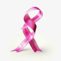 pink ribbon with white background high quality photo