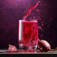 product shots of A vibrant glass of beet juice by photo