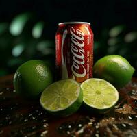 producto disparos de Coca Cola con Lima alto calidad foto