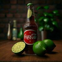 producto disparos de Coca Cola con Lima alto calidad foto