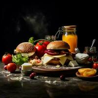 product shots of Condiments Slices of tomatoes Ta photo