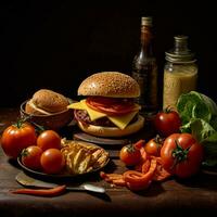 product shots of Condiments Slices of tomatoes Ta photo