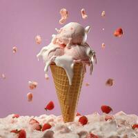 product shots of Delicious strawberry ice cream i photo