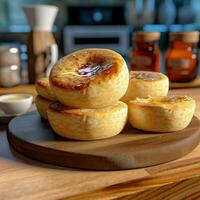 product shots of English muffins high quality 4k photo