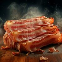 product shots of bacon high quality 4k ultra hd photo