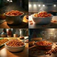 product shots of baked beans high quality 4k ultra photo