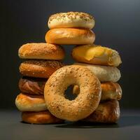 product shots of bagels high quality 4k ultra hd photo