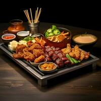product shots of chinese food pu pu platter with photo