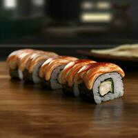 product shots of eel sushi high quality 4k ultra photo