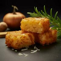 product shots of hash browns high quality 4k ult photo