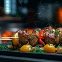 product shots of kabobs high quality 4k ultra hd photo