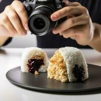 profesional comida fotógrafo contratado a disparar foto