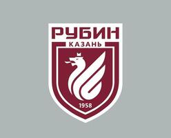 Rubin Kazan Club Logo Symbol Russia League Football Abstract Design Vector Illustration With Gray Background