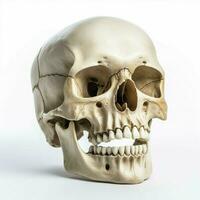 skeleton head with white background high quality photo