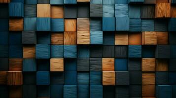 the tiled wallpaper made of wooden blocks photo