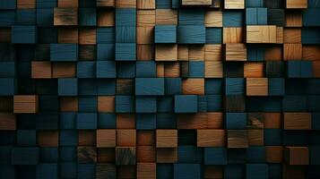 the tiled wallpaper made of wooden blocks photo