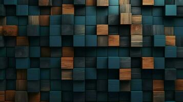 the tiled wallpaper made of wooden blocks photo