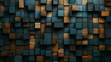 the tiled wallpaper made of wooden blocks photo