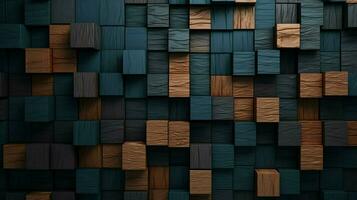 the tiled wallpaper made of wooden blocks photo