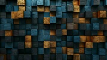 the tiled wallpaper made of wooden blocks photo