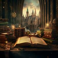 world book day background high quality 4k ultra photo