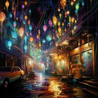 A chromatic wonderland of vibrant lights photo