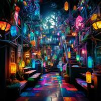 A chromatic wonderland of vibrant lights photo