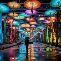 A chromatic wonderland of vibrant lights photo