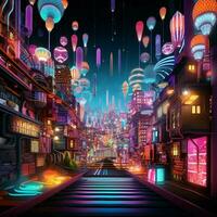 A chromatic wonderland of vibrant lights photo