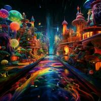 A chromatic wonderland of vibrant lights photo