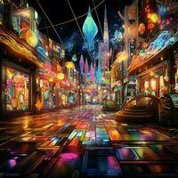 A chromatic wonderland of vibrant lights photo