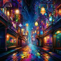 A chromatic wonderland of vibrant lights photo