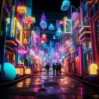 A chromatic wonderland of vibrant lights photo