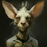 A creature with big expressive ears and a gentle attentive photo
