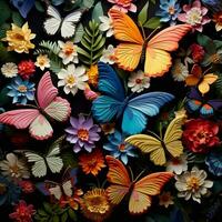 A delicate butterfly garden where hundreds of colorful but photo