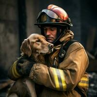 un devoto canino Proporcionar emocional apoyo foto