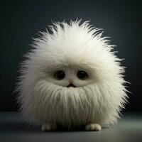 A fluffy creature with big round eyes photo
