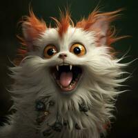 A furry creature with a playful expression photo