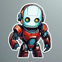 A sticker featuring a futuristic robot with a sleek design photo