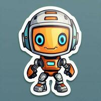 A sticker featuring a futuristic robot with a sleek design photo