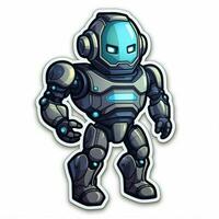 A sticker featuring a futuristic robot with a sleek design photo