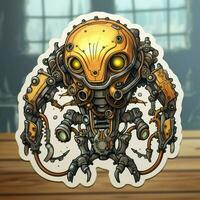 A sticker showcasing a steampunk-inspired mechanical create photo