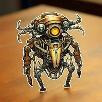 A sticker showcasing a steampunk-inspired mechanical create photo