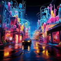 A surreal awakening of neon brilliance photo