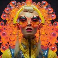 A surreal awakening of neon brilliance photo