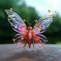 A tiny colorful creature with wings photo