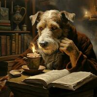 A wise old dog with a lifetime of stories photo