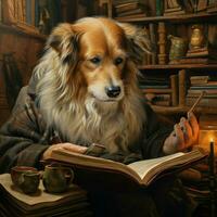 A wise old dog with a lifetime of stories photo