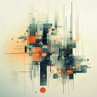 Abstract compositions disrupted by digital artifacts photo